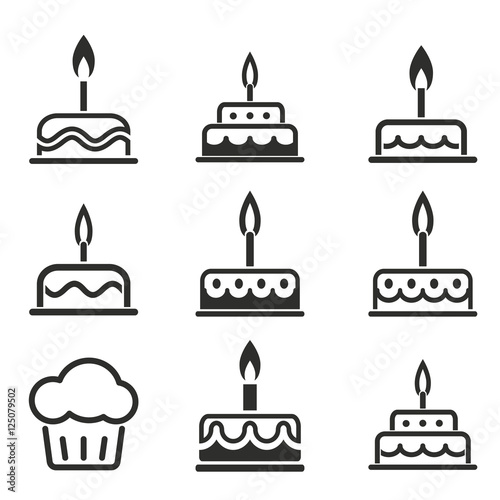Cake icon set.