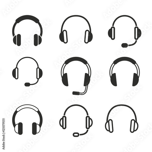 Headphone icon set.