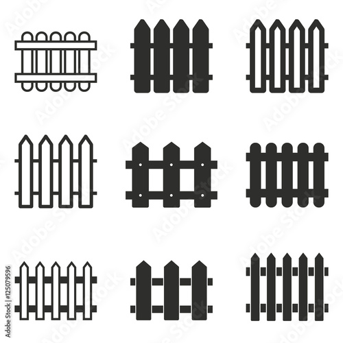 Fence icon set.