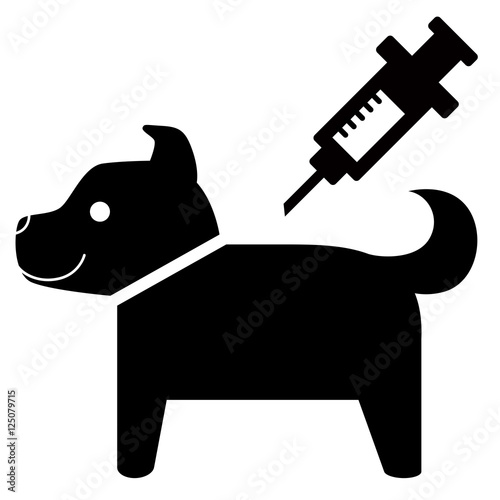 injection to dog icon sign