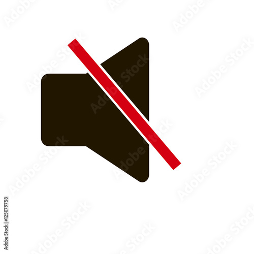 No sound, mute icon vector