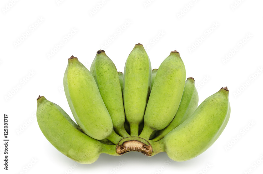 Green banana on background Green banana on background