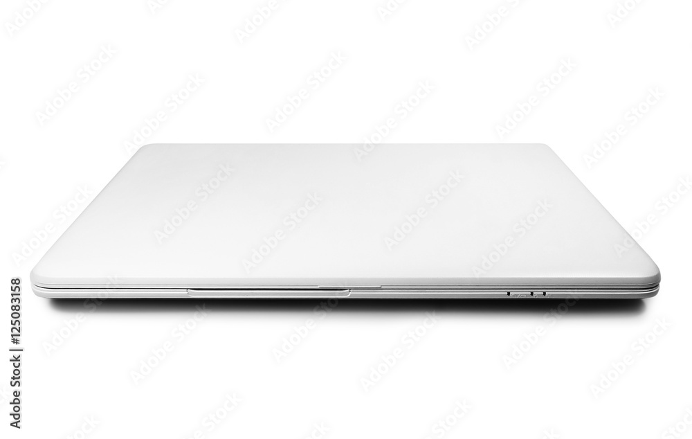 Blank white laptop with copy space, isolated on white background. Blank white laptop with copy space, isolated on white background.