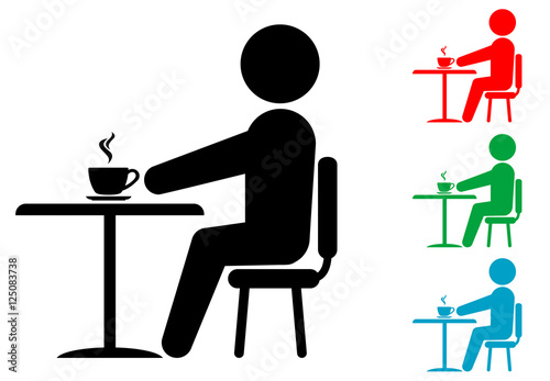 Icono plano cafeteria varios colores