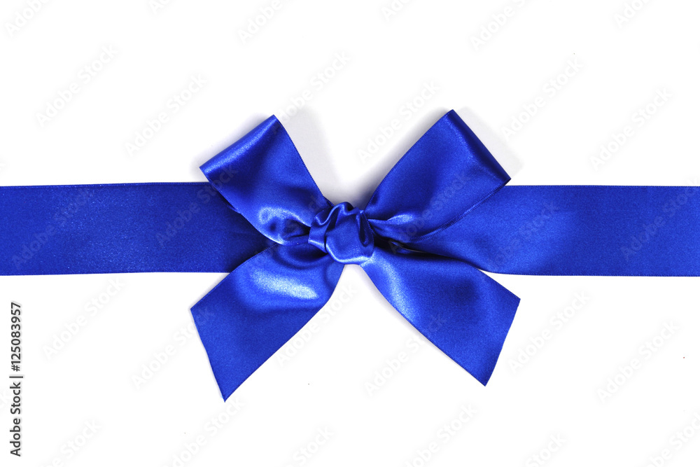 Decorative blue satin bow Decorative blue satin bow