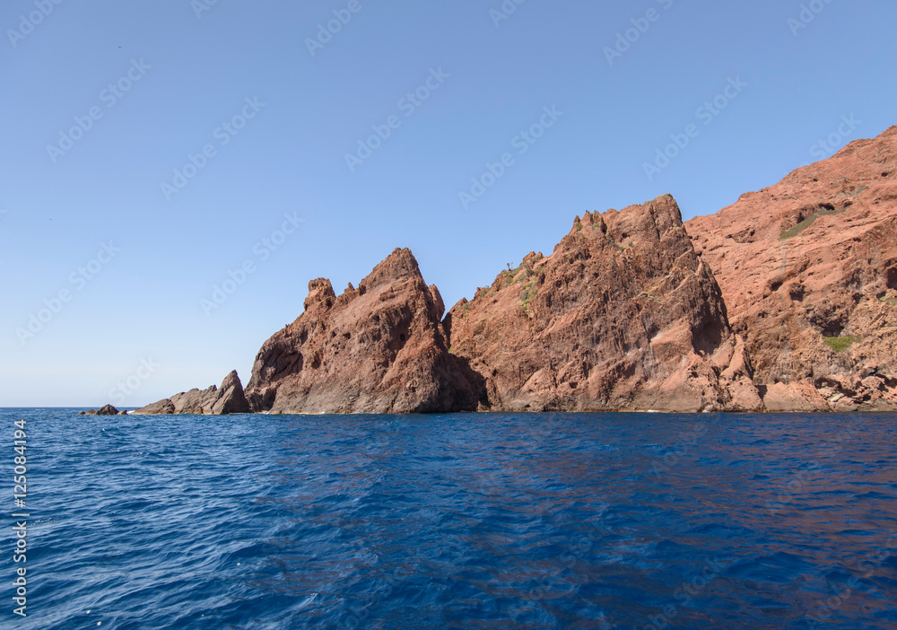 Rocky coast of the natural park Scandola