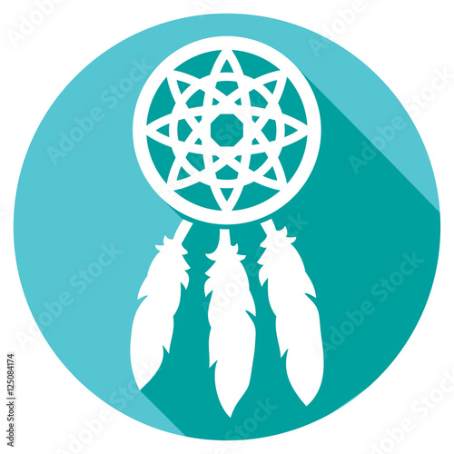 native american indian talisman dreamcatcher flat icon