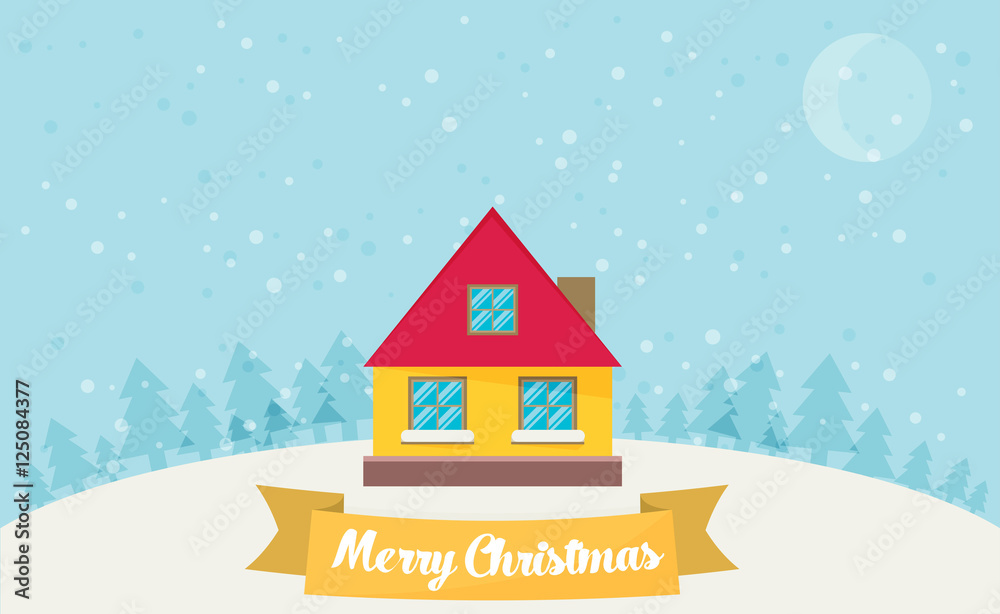 Christmas card with house