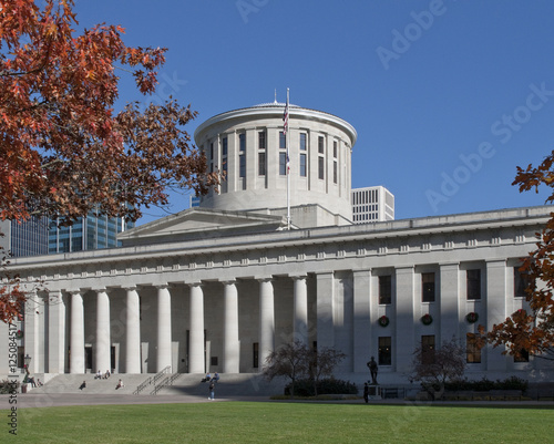 The Ohio State Capitol Building in downtown Columbus. photo