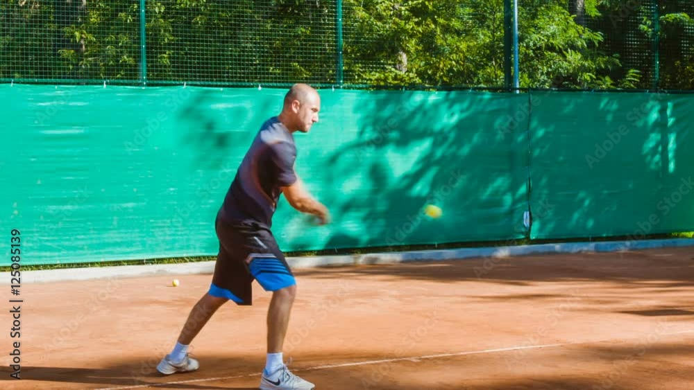 Coaching or teaching play tennis on a court outdoor. Training of professional sports players Coaching or teaching play tennis on a court outdoor. Training of professional sports players