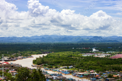 Panoramic view of Fishing Village in thailand © Adul10