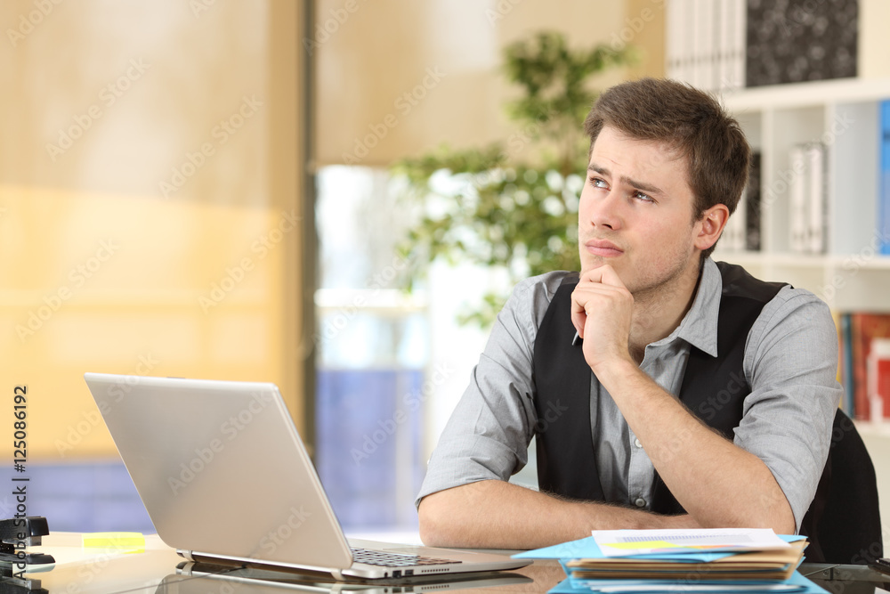 Worried businessman thinking