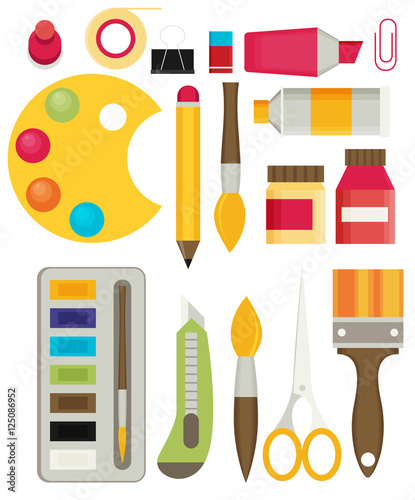 Colored flat design vector illustration icons set