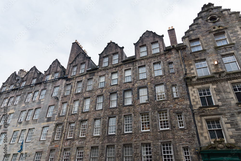Historical architecture in the street of the Old Town in Edinburgh, Scotland

