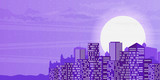 Night cityscape in flat style.