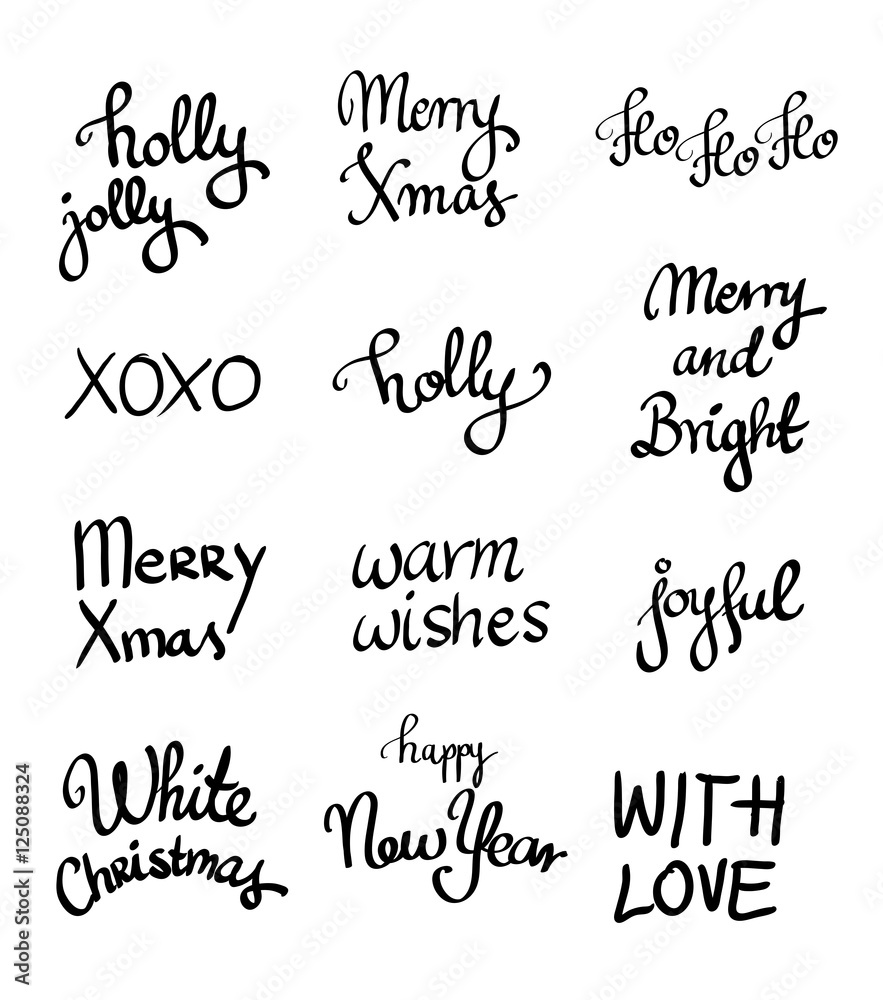 Set of holiday wishes for Christmas vector
