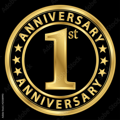 1st anniversary golden label, 1 year anniversary golden sign, ve