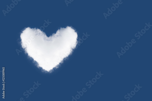 heart cloud in the blue sky.