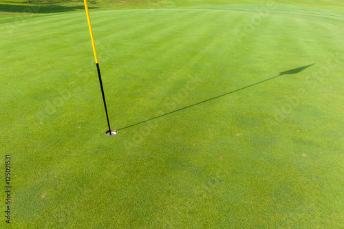 Golf Green Flag Stick Shadow