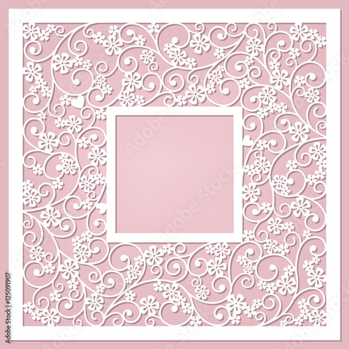 Wallpaper Mural cute card with flowers and heard Torontodigital.ca