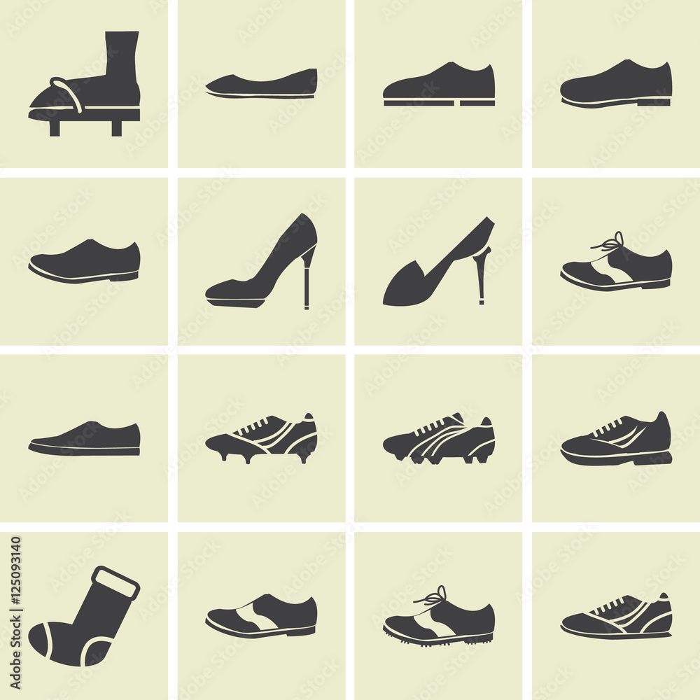 Obraz premium shoes icon set vector.