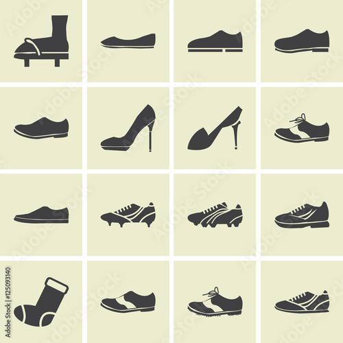 shoes icon set vector.
