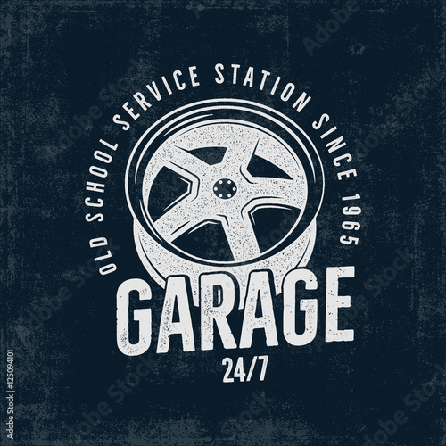 Canvas-taulu Garage old school service station label
