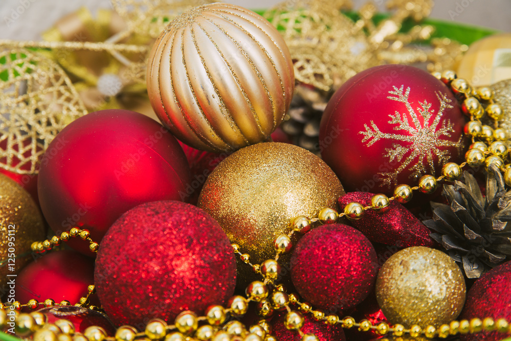 Red and gold Christmas balls Red and gold Christmas balls