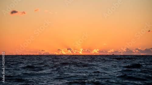 colorful sunrise over the lake