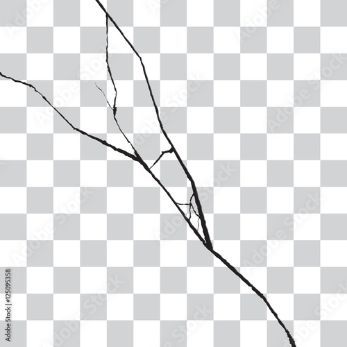 Realistic wall crack isolated