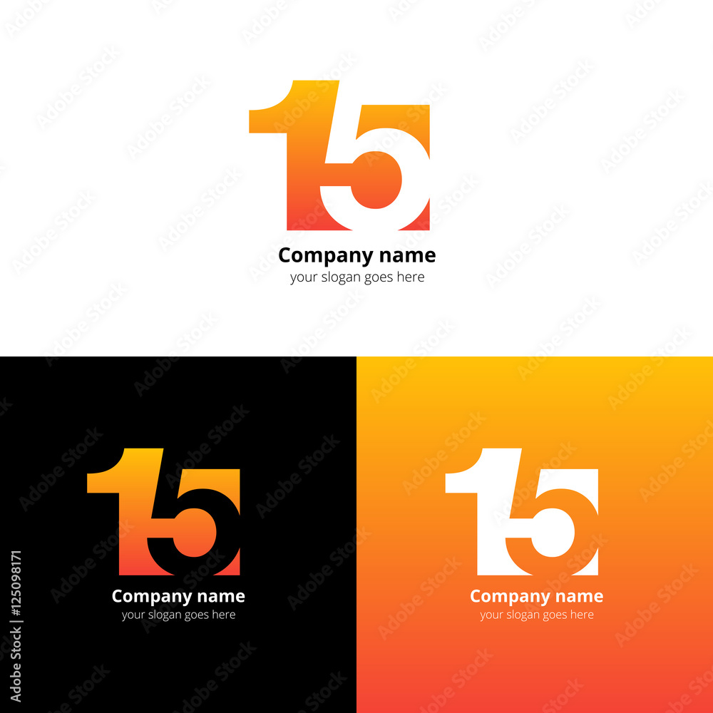 25 logo icon flat and vector design template. Monogram numbers two and ...