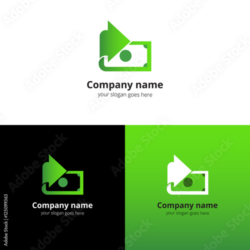 Money, finance, transfer converter logo design. Creative symbol template for banking or investment business with trend green gradient color. Dollar with arrow icon design.