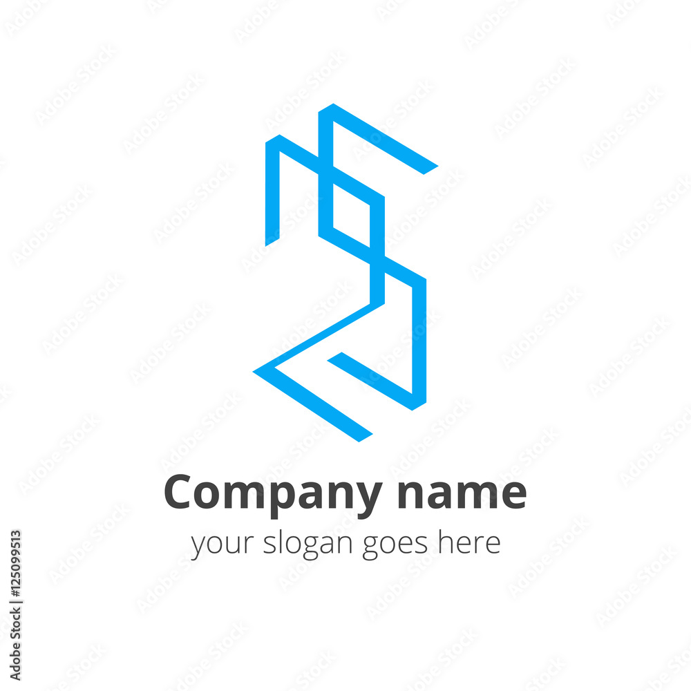 Number twenty five line vector flat design style for logo or icon template with blue color. Isolated symbol two and five on white background. Number twenty five line vector flat design style for logo or icon template with blue color. Isolated symbol two and five on white background.