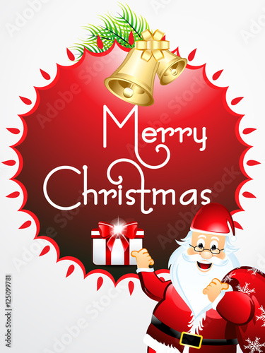 merry christmas text background wtih santa
