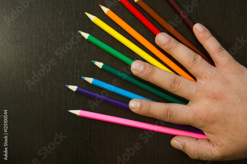 Colored pencils arrangement