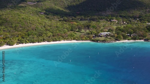 Aerial view of Scott Beach, Caneel Bay, St John photo