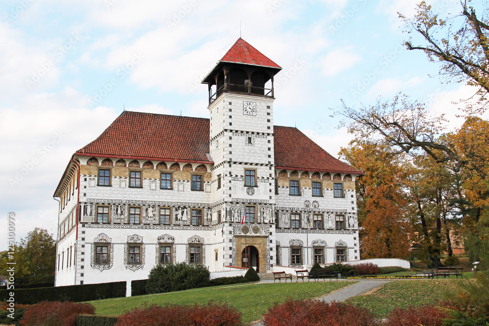 beautiful chateau in Stara Ves in the Czech Republic in autumn
