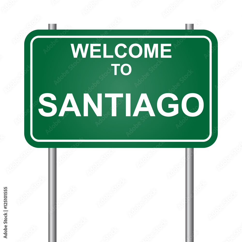 Welcome to Santiago, green signal vector Welcome to Santiago, green signal vector