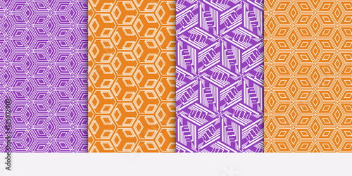 Seamless set floral pattern. vector illustration. For design, wallpaper, background fill