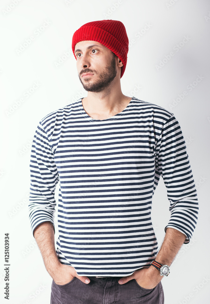 Young bearded man portrait