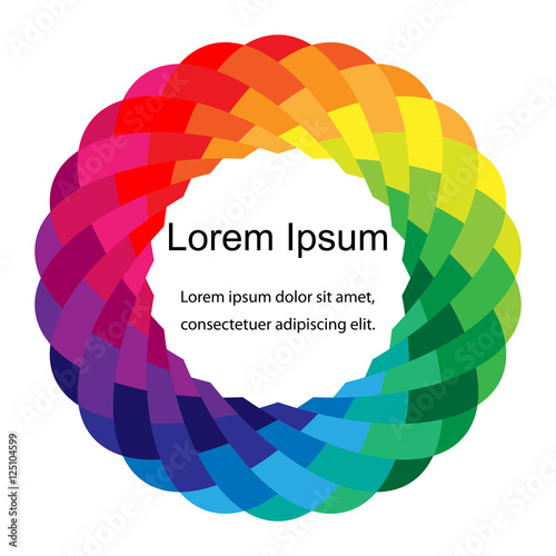 Vector Illustration.Colorful Intersecting Stripes Twisted in Circle. Template for Visiting Cards, Labels, Fliers, Banners, Badges, Posters, Stickers and Advertising Actions.Abstract Background