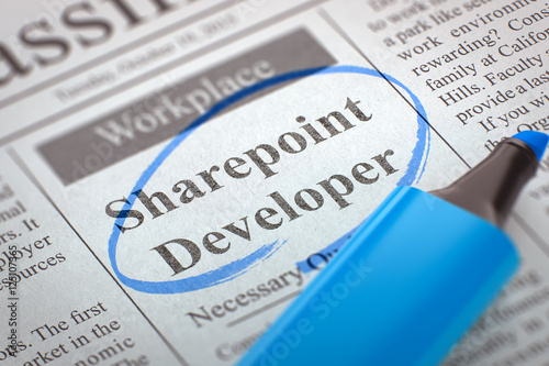 We are Hiring Sharepoint Developer. 3D. photo