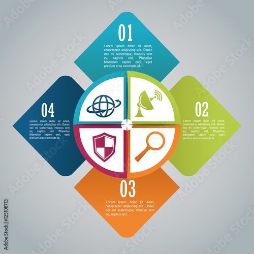 Steps icon. Infographic data information and options theme. Colorful design. Vector illustration