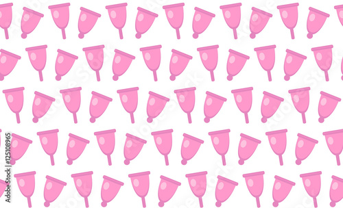 Menstrual cup seamless pattern. Menstrual cup seamless texture background. Vector illustration