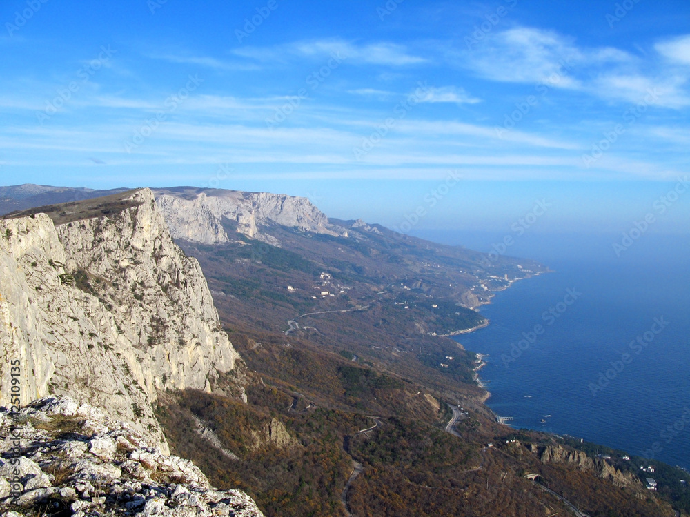 cliff of south coast of Crimea at ukraine