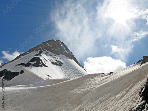 view of Bezenghi mountains at Caucasus photo