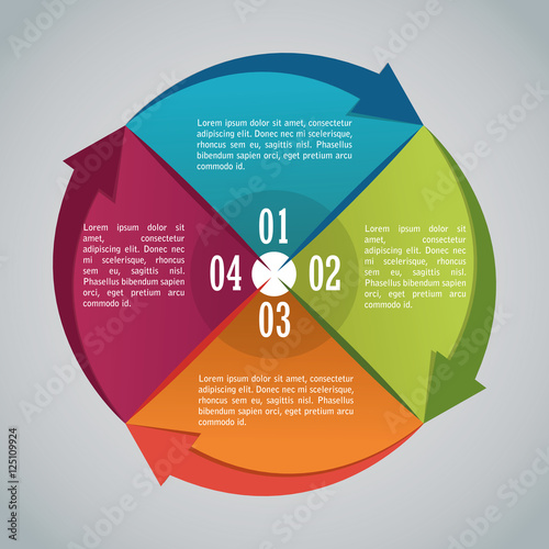 Steps and circle icon. Infographic data information and options theme. Colorful design. Vector illustration