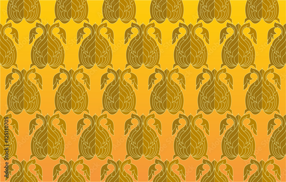 Fototapeta premium Thai vintage seamless pattern vector abstract background
