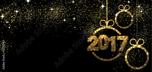 2017 banner with Christmas balls.