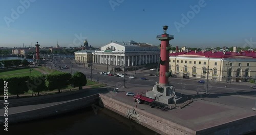 Aerial St. Petersburg ,Rastralnye columns, strellka photo